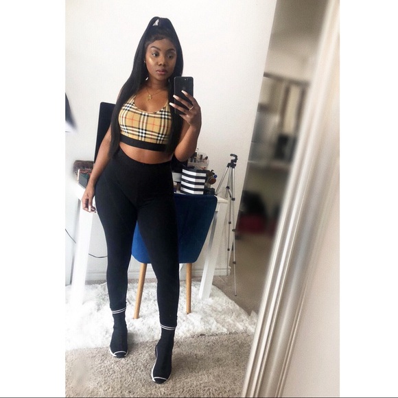 burberry crop top and leggings